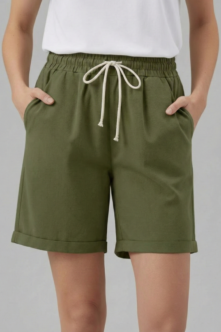 Bermuda Femme Taille Élastique à Cordon