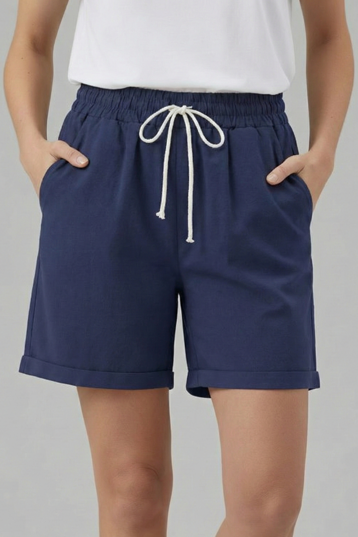 Bermuda Femme Taille Élastique à Cordon