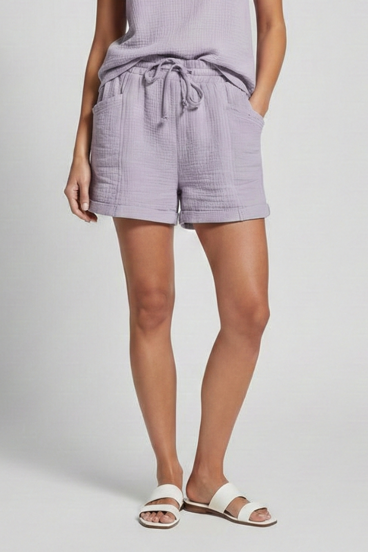 Short Large Femme Léger à Poches