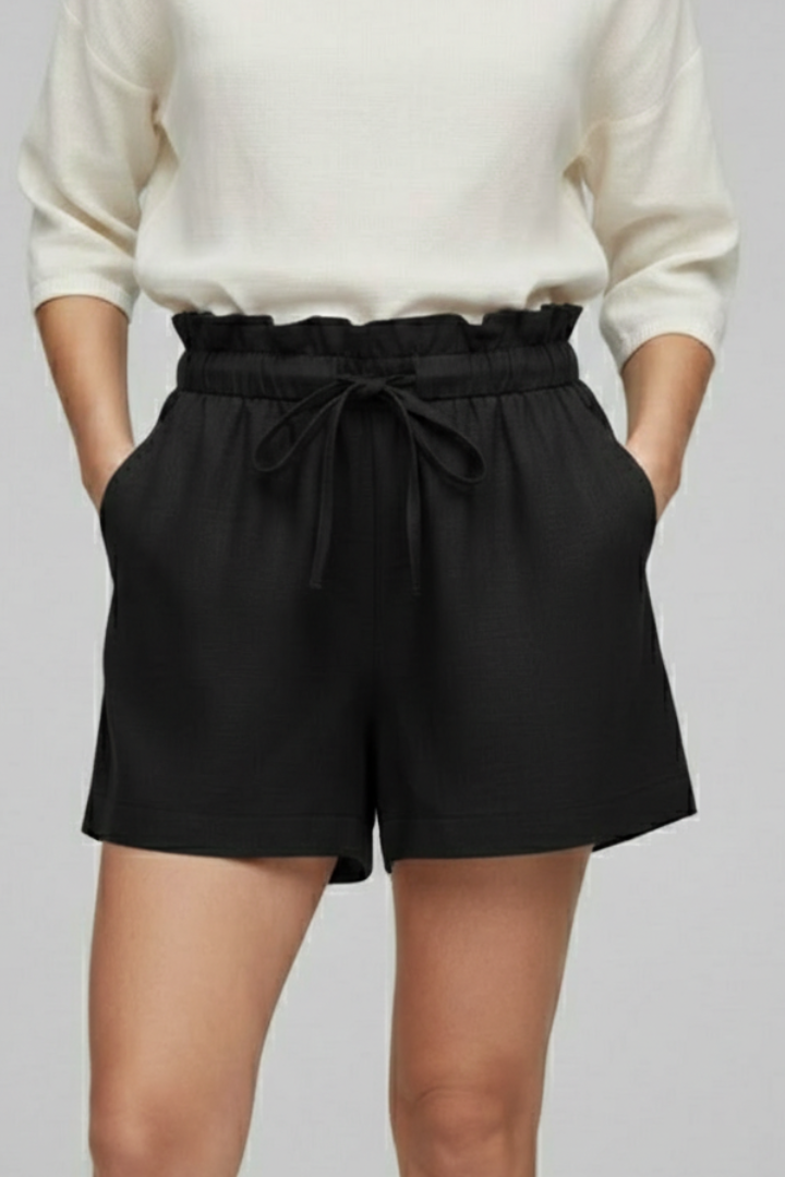 Short Femme Ample Chic Taille Froncée