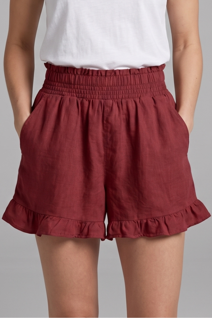 Short Jupe Femme Volanté Taille Haute