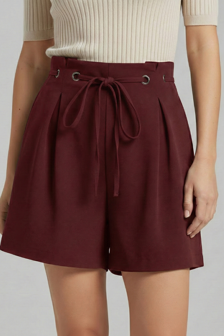 Short Femme Ample Chic à Taille Froncée