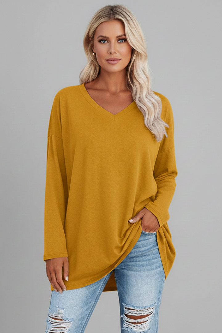Haut Femme Décontracté Col V Ample