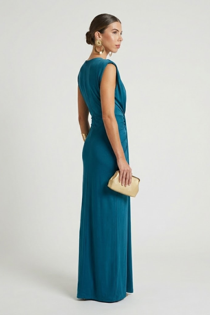 Robe de soirée Femme longue drapée à décolleté plongeant