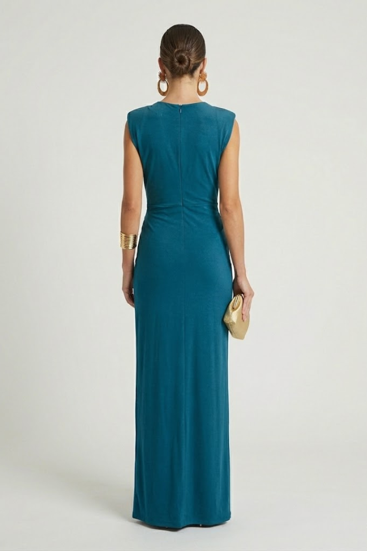 Robe de soirée Femme longue drapée à décolleté plongeant