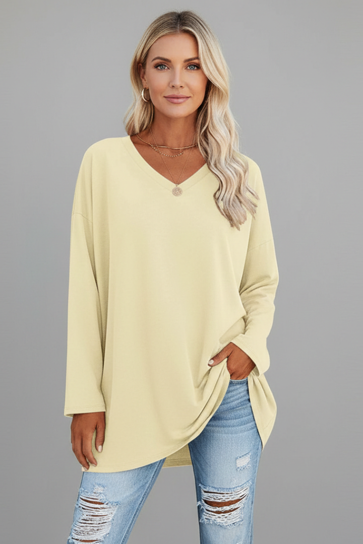 Haut Femme Décontracté Col V Ample