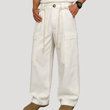 Pantalon Cargo Large Décontracté à Pinces pour Homme