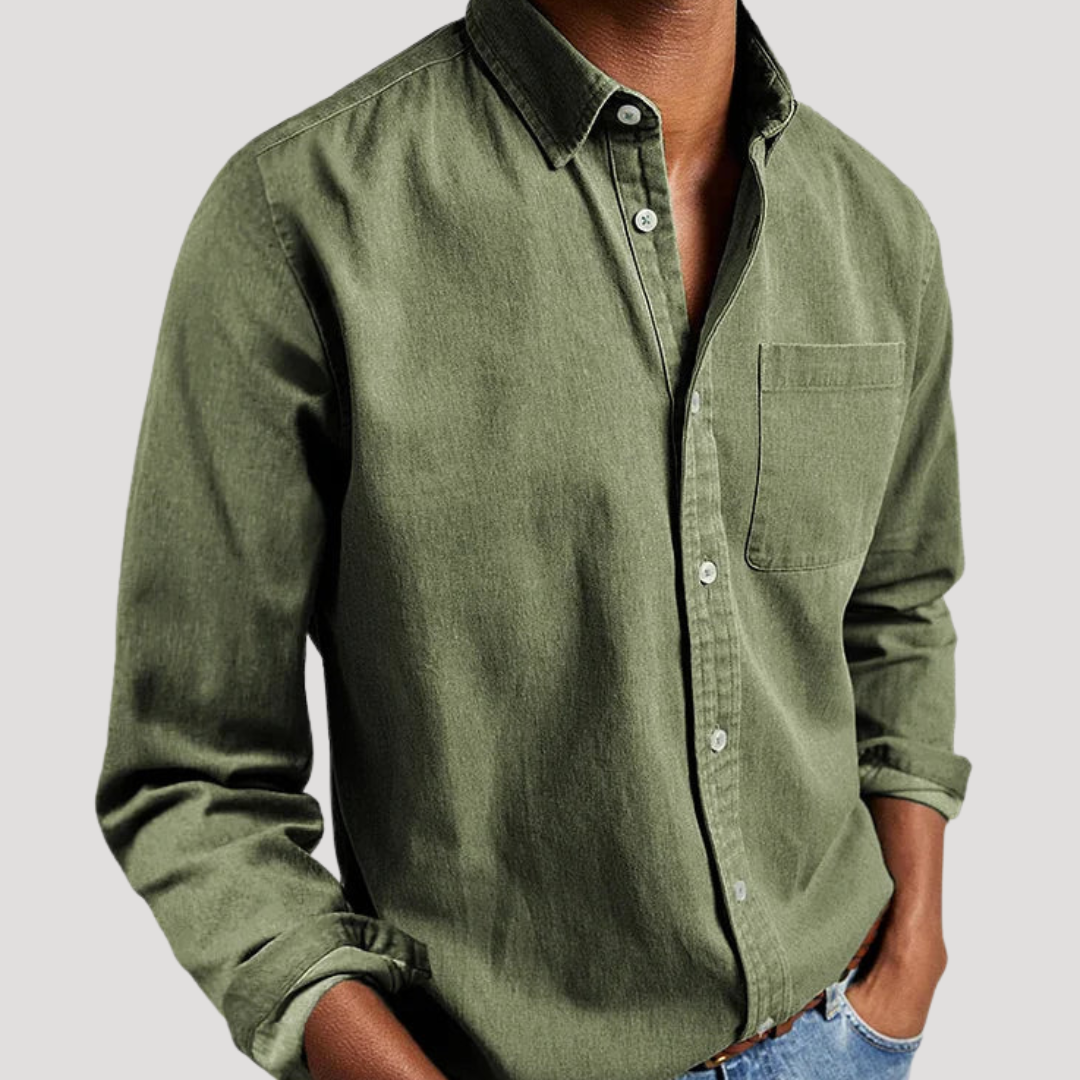 Chemise à Col Classique et Poche Poitrine pour Homme