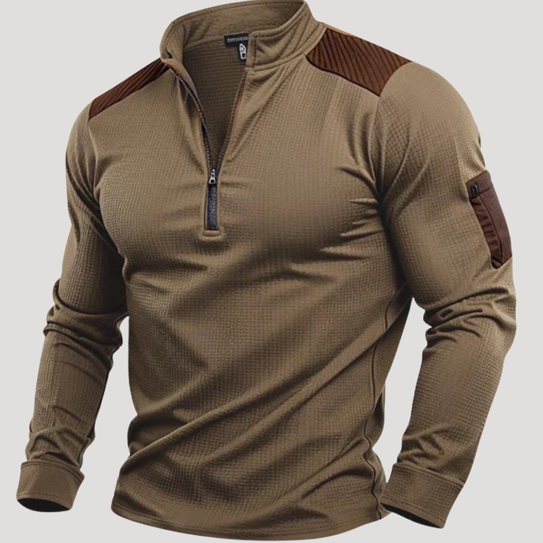 Sweat à Demi-Zip avec Poche sur Manche pour Homme