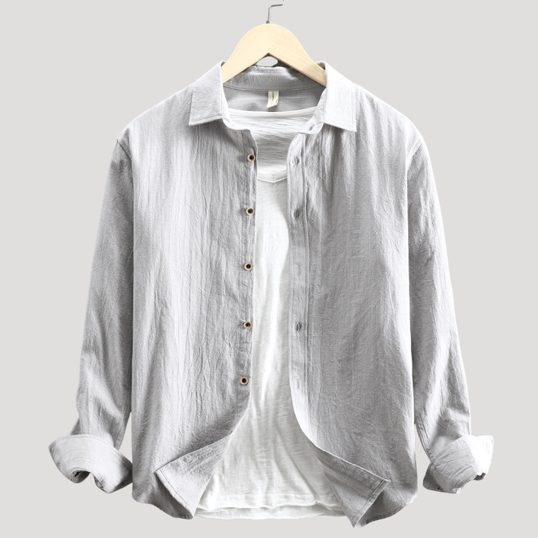 Chemise à Col Classique Effet Froissé pour Homme