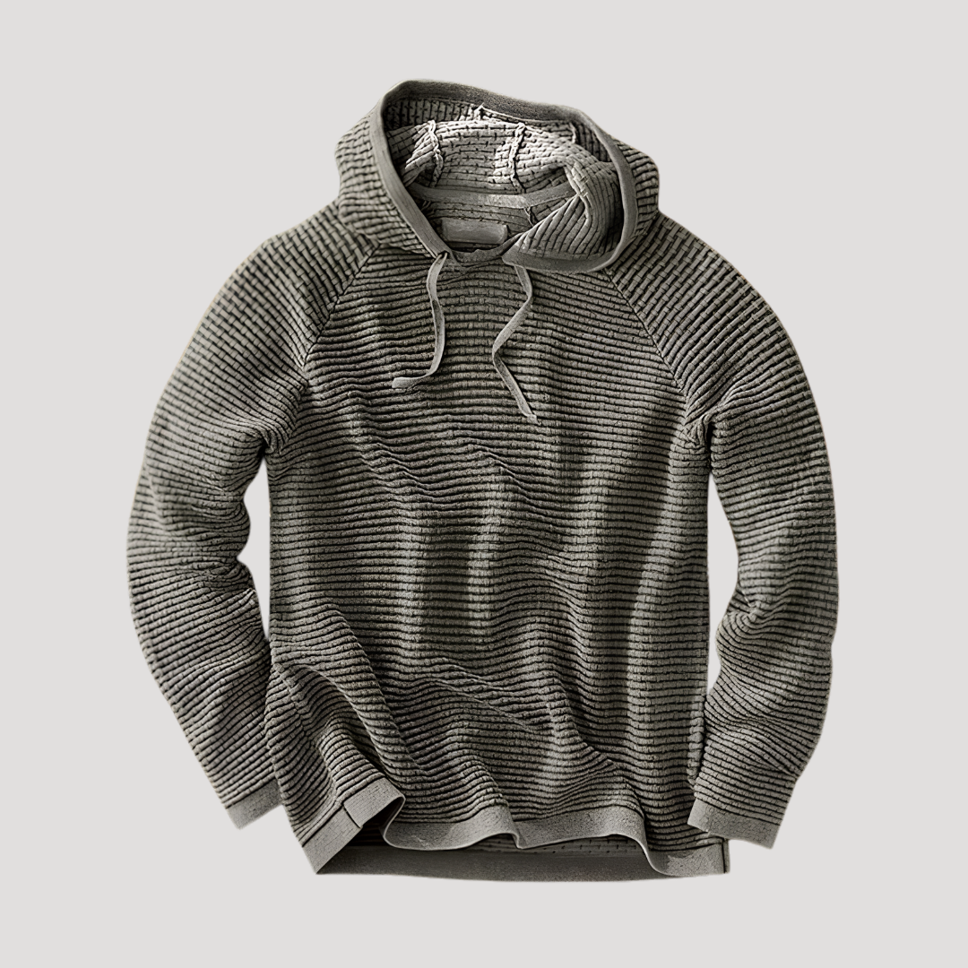 Pull à Capuche en Maille Côtelée pour Homme
