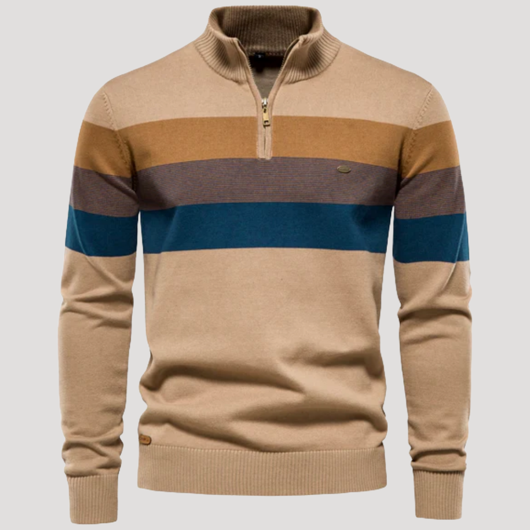 Pull Col Camionneur à Bandes Contrastées pour Homme