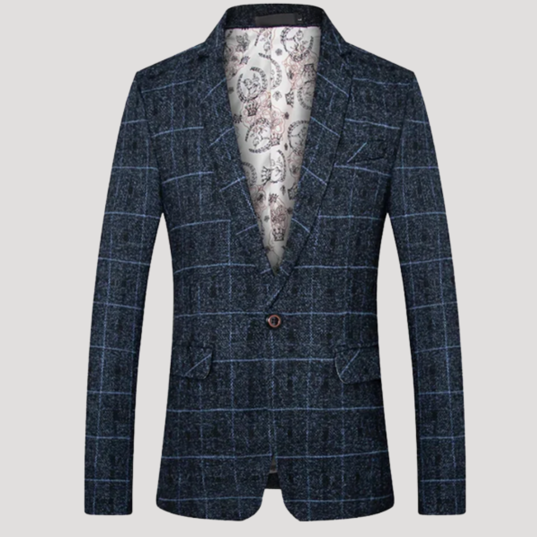 Blazer à Carreaux et Poches à Rabat pour Homme
