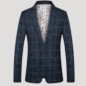 Blazer à Carreaux et Poches à Rabat pour Homme