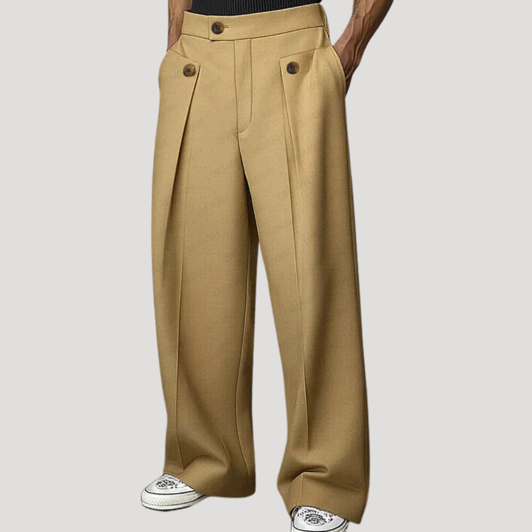 Pantalon Large Élégant à Pinces pour Homme