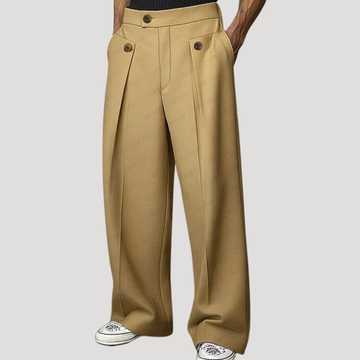 Pantalon Large Élégant à Pinces pour Homme