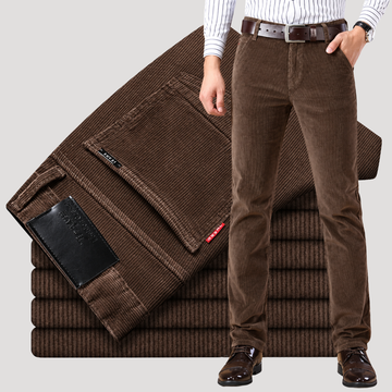 Pantalon en Velours Côtelé à Coupe Droite pour Homme