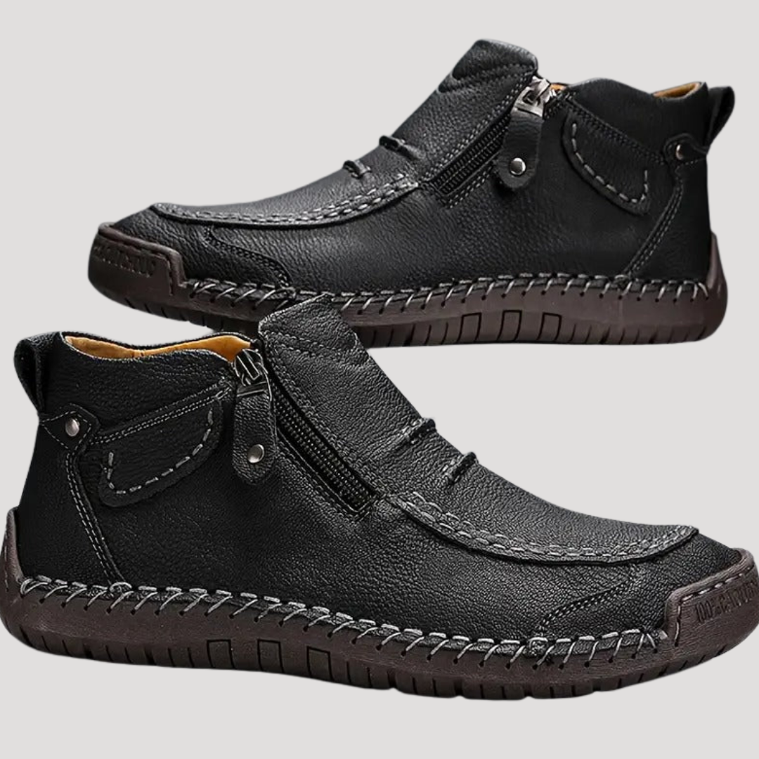 Bottines Zippées à Coutures Apparentes pour Homme