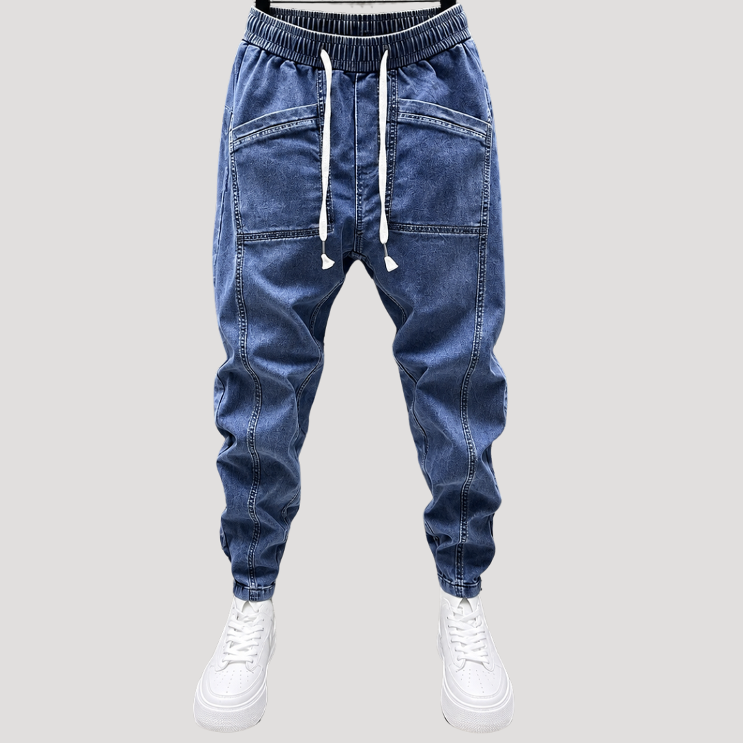 Jean Jogger Décontracté Délavé pour Homme