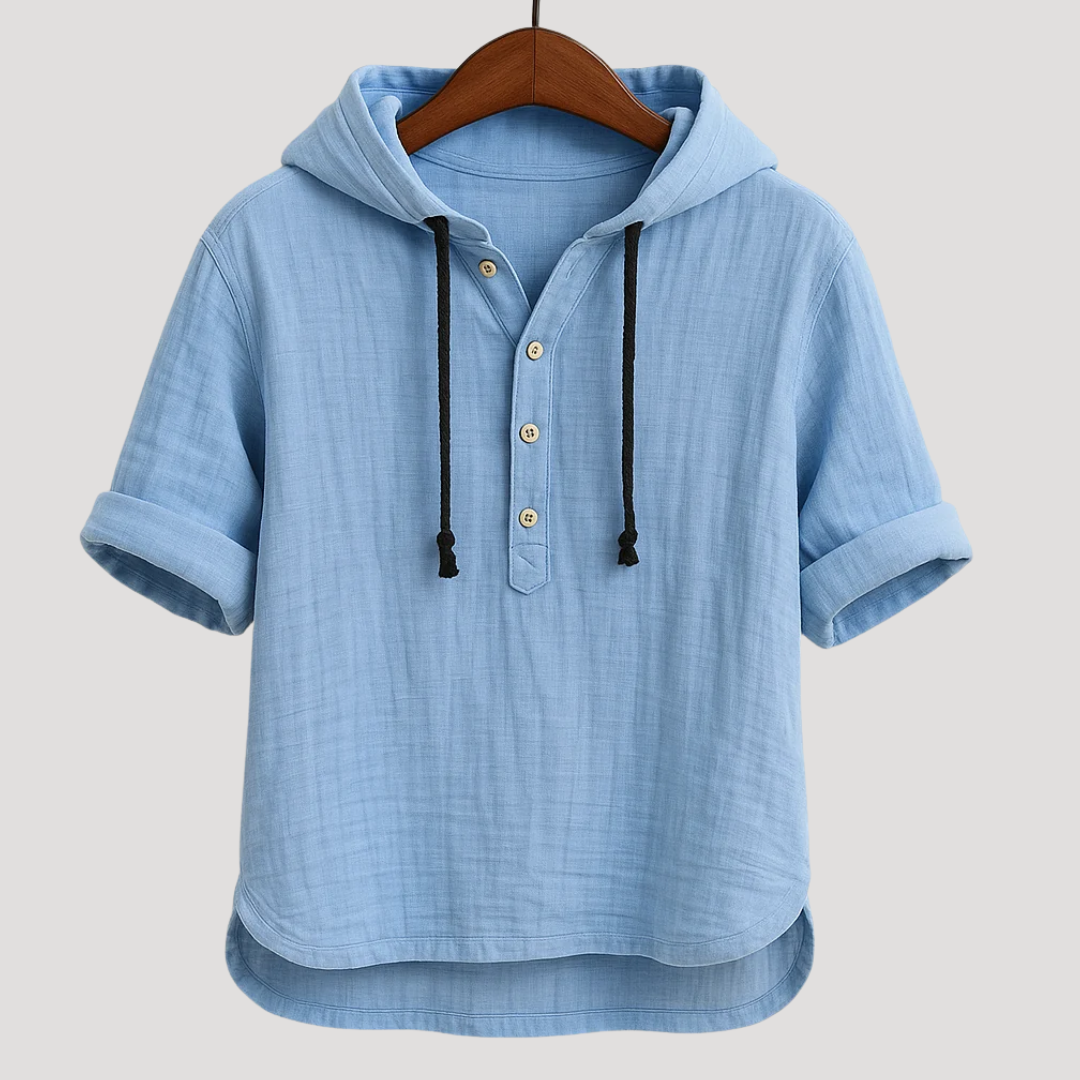 Sweat à Capuche Décontracté à Manches Courtes pour Homme