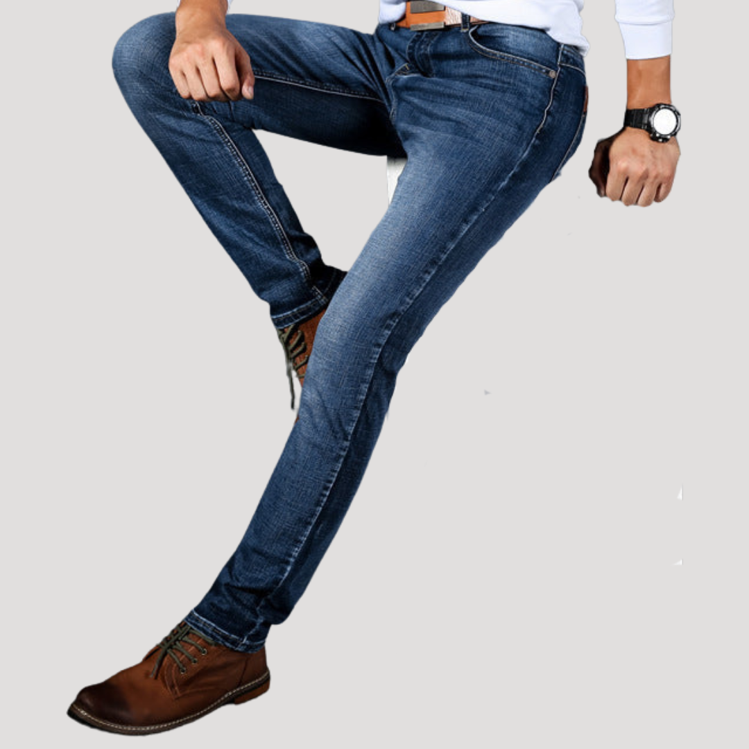 Jean Slim Décontracté Délavé pour Homme