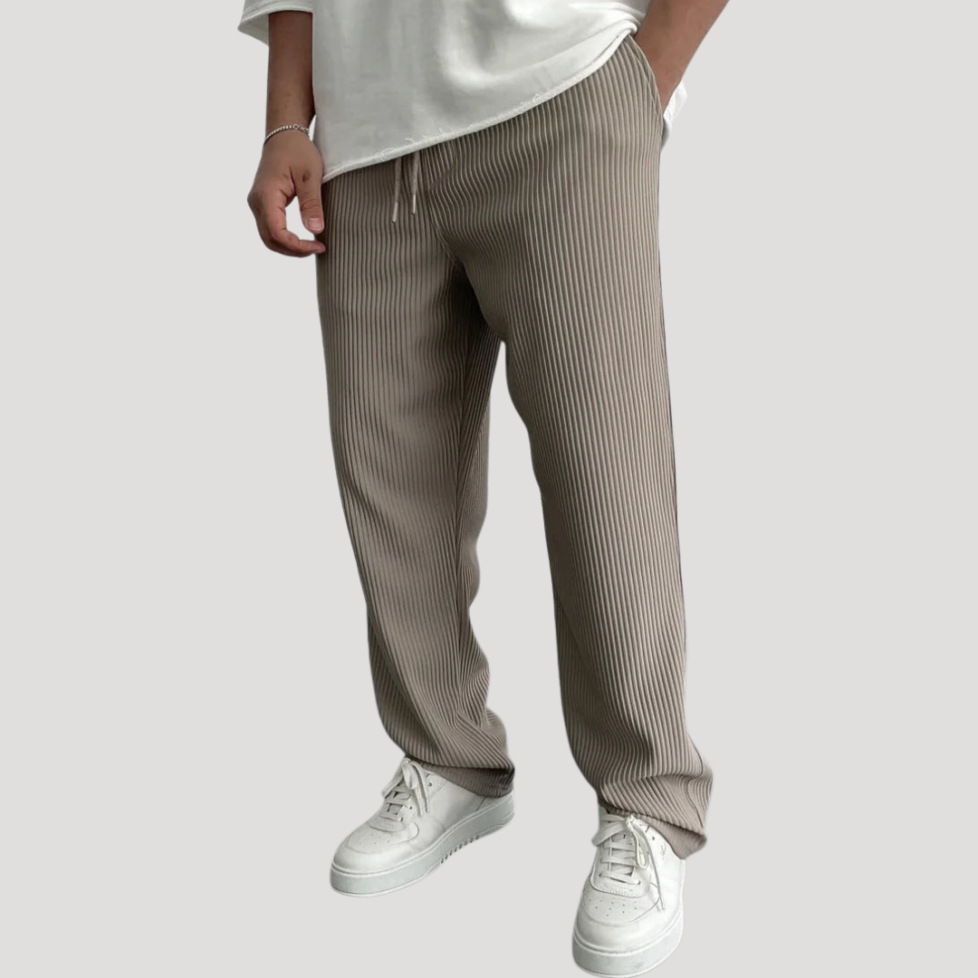 Pantalon Décontracté Côtelé à Cordon pour Homme