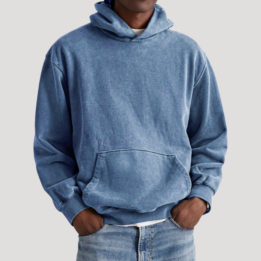 Sweat à Capuche Oversize à Effet Délavé pour Homme