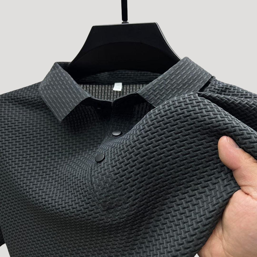 Polo Chic Texturé à Manches Longues pour Homme