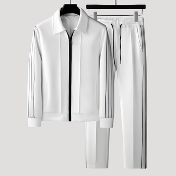 Ensemble Survêtement Zippé à Bandes Latérales Contrastées pour Homme