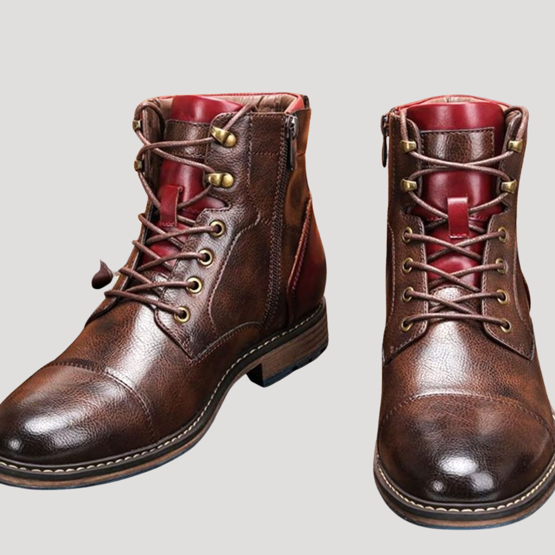 Bottines à Lacets et Bout Rapporté pour Homme