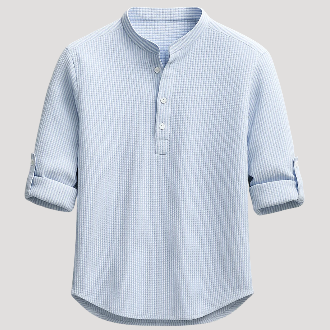 Chemise Décontractée à Col Mao pour Homme