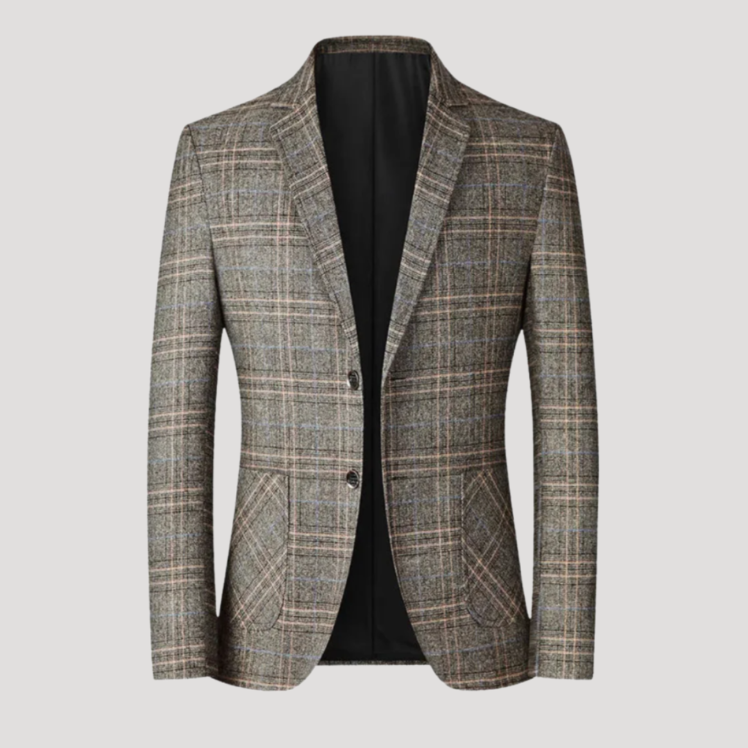 Blazer À Carreaux à Taille Marquée pour Homme