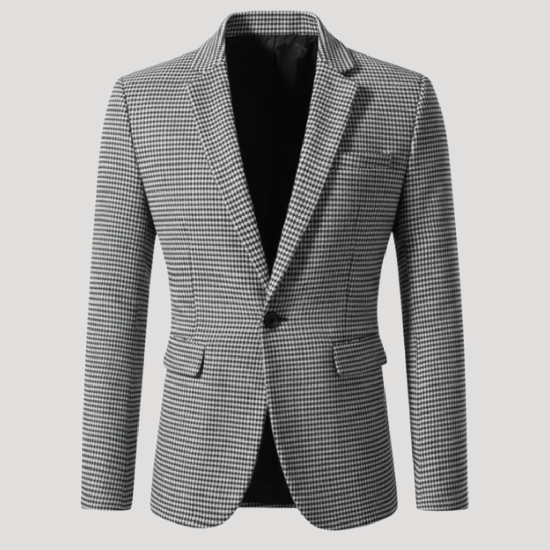 Blazer Structuré à Motif Pied-de-Poule pour Homme