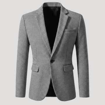 Blazer Structuré à Motif Pied-de-Poule pour Homme