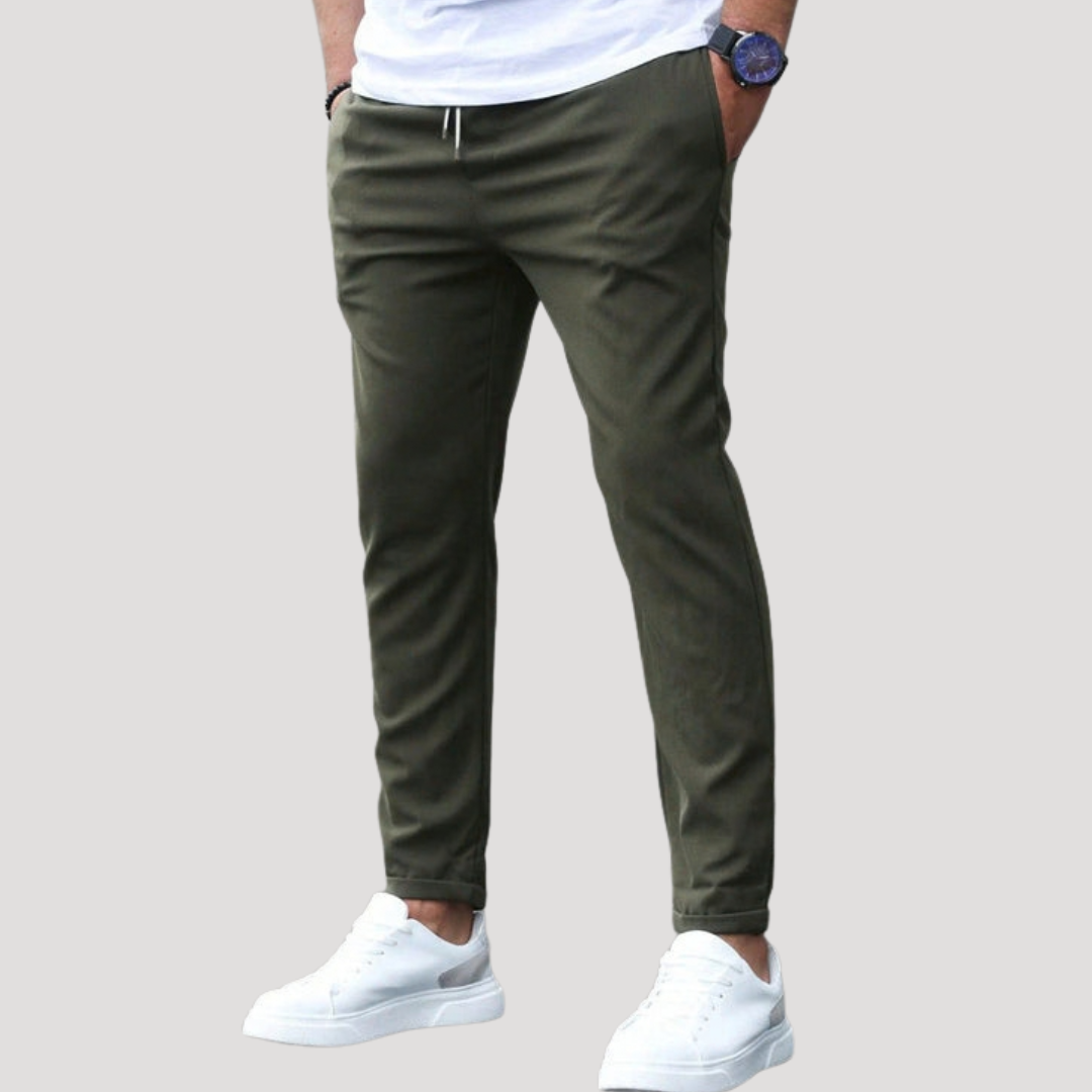 Pantalon Décontracté Fuselé à Cordon pour Homme