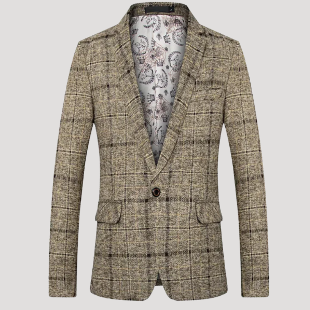 Blazer à Carreaux et Poches à Rabat pour Homme