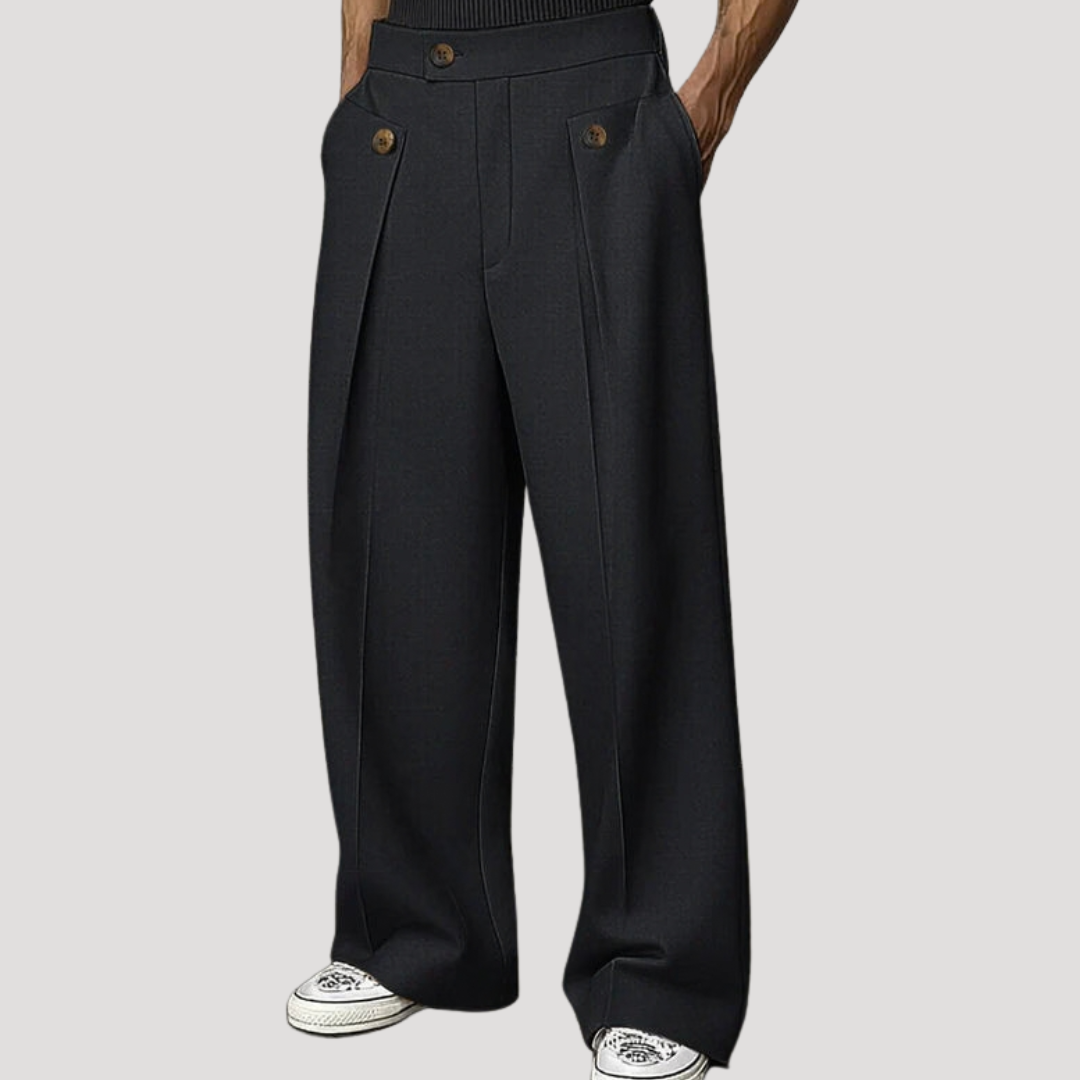 Pantalon Large Élégant à Pinces pour Homme