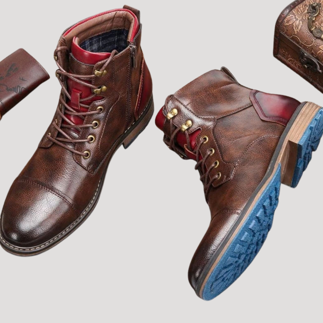 Bottines à Lacets et Bout Rapporté pour Homme