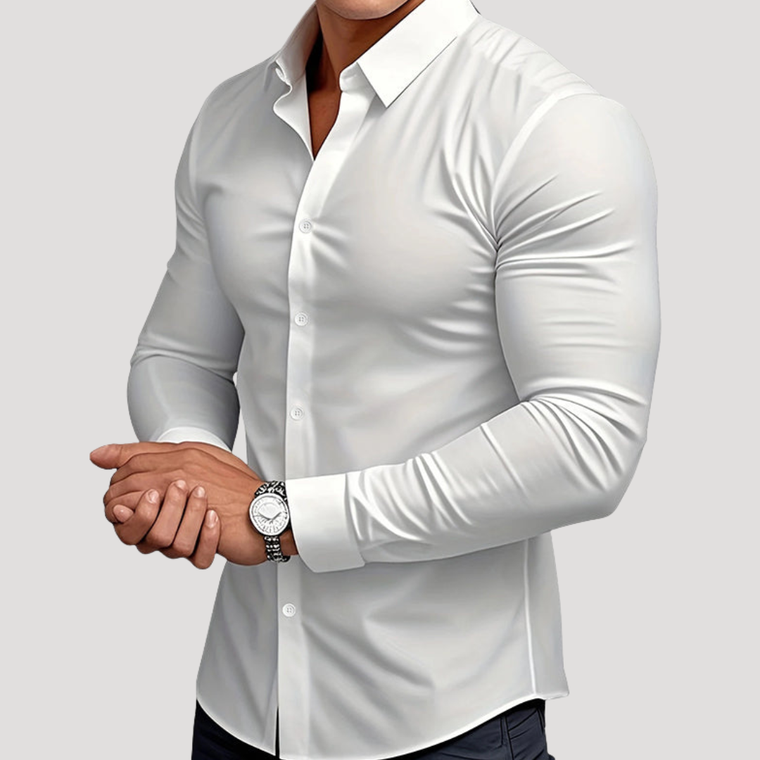 Chemise à Col Français et Gorge Simple pour Homme
