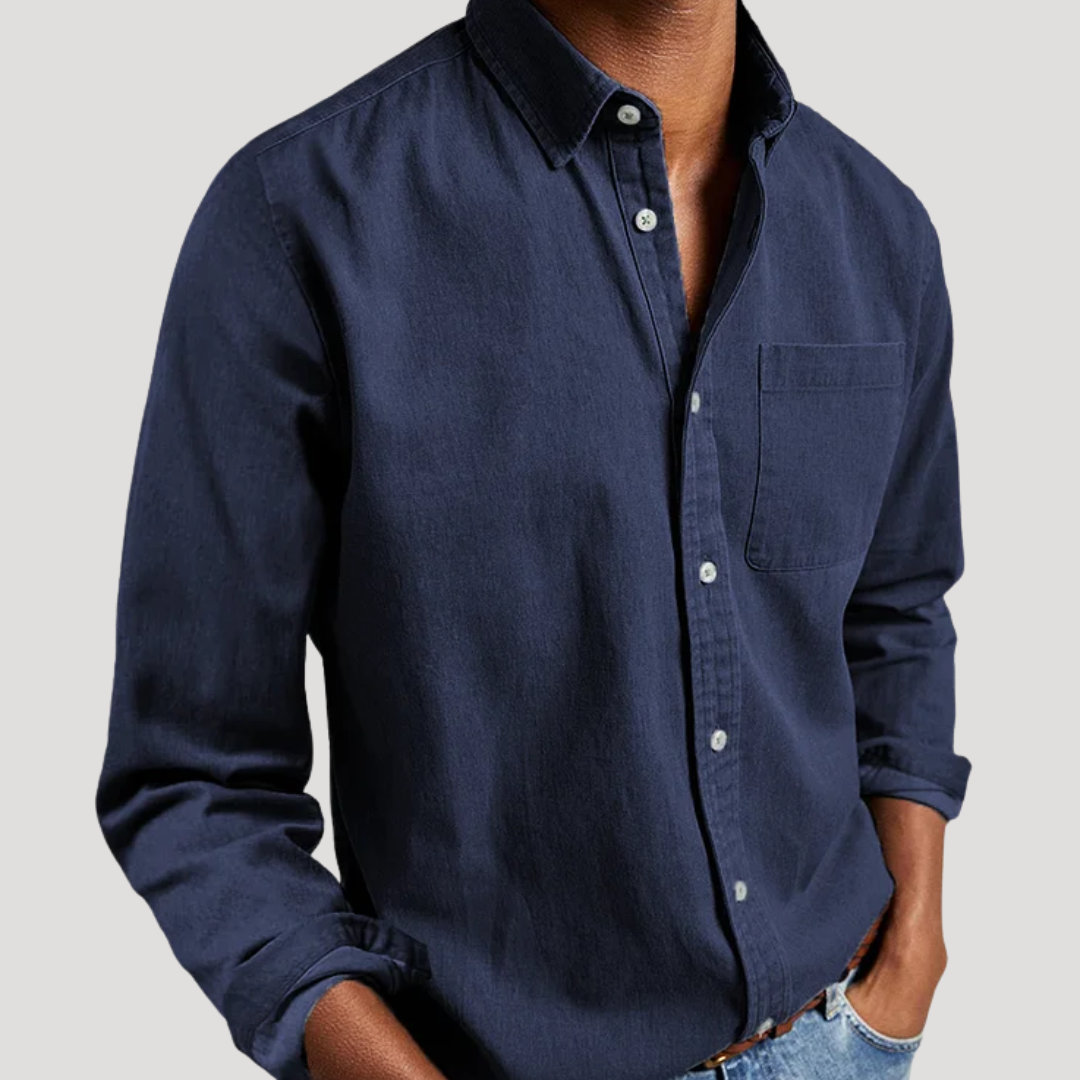 Chemise à Col Classique et Poche Poitrine pour Homme