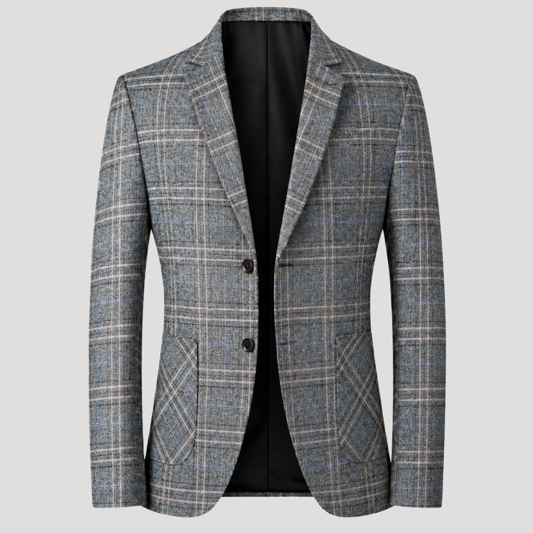 Blazer À Carreaux à Taille Marquée pour Homme
