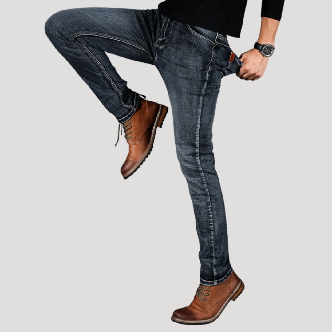Jean Slim Décontracté Délavé pour Homme