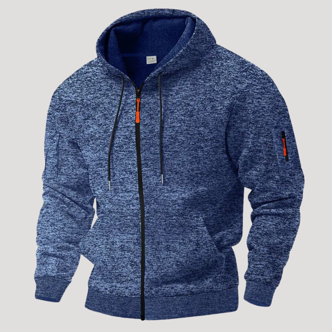 Sweat à Capuche Zippé à Effet Chiné pour Homme