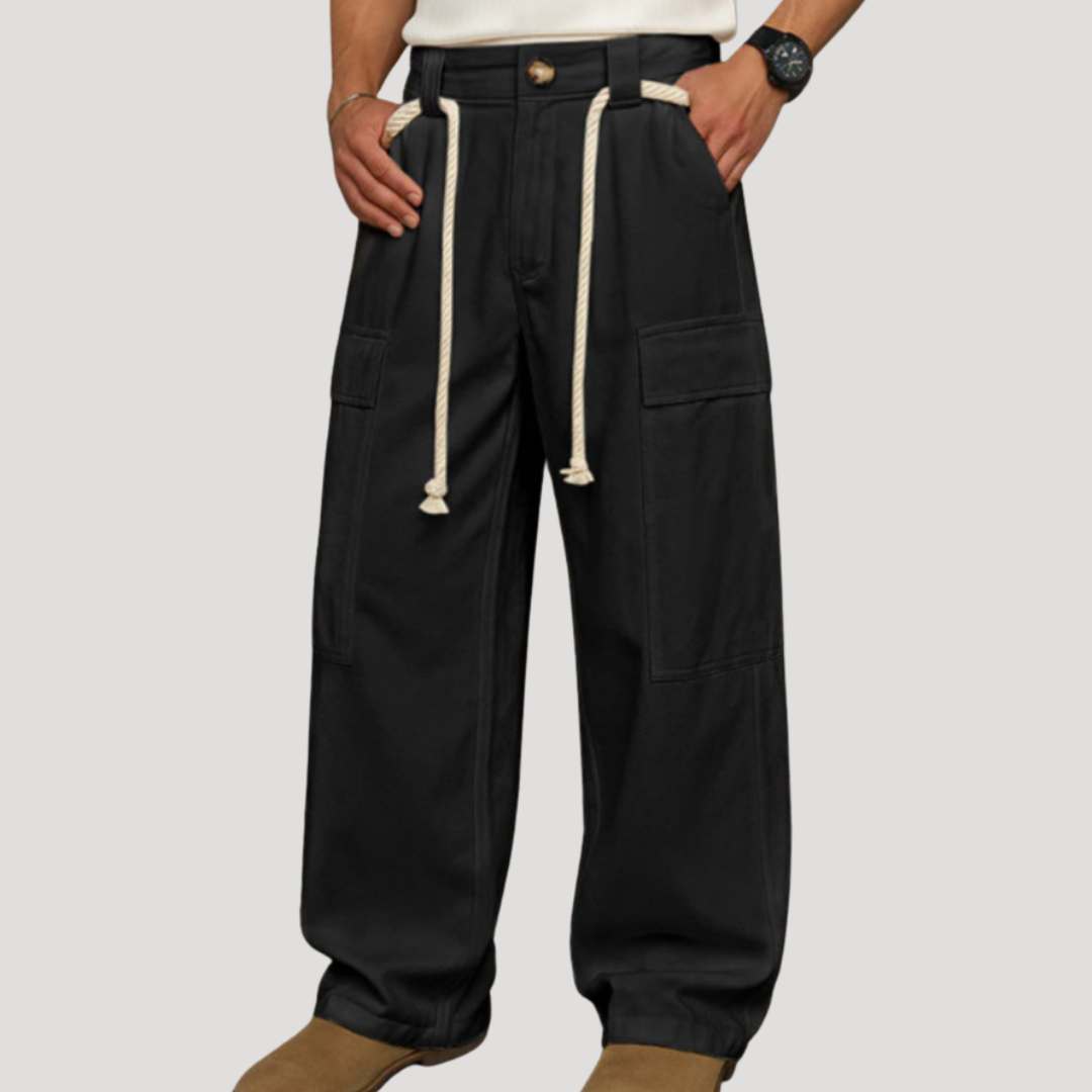 Pantalon Cargo Large Décontracté à Pinces pour Homme
