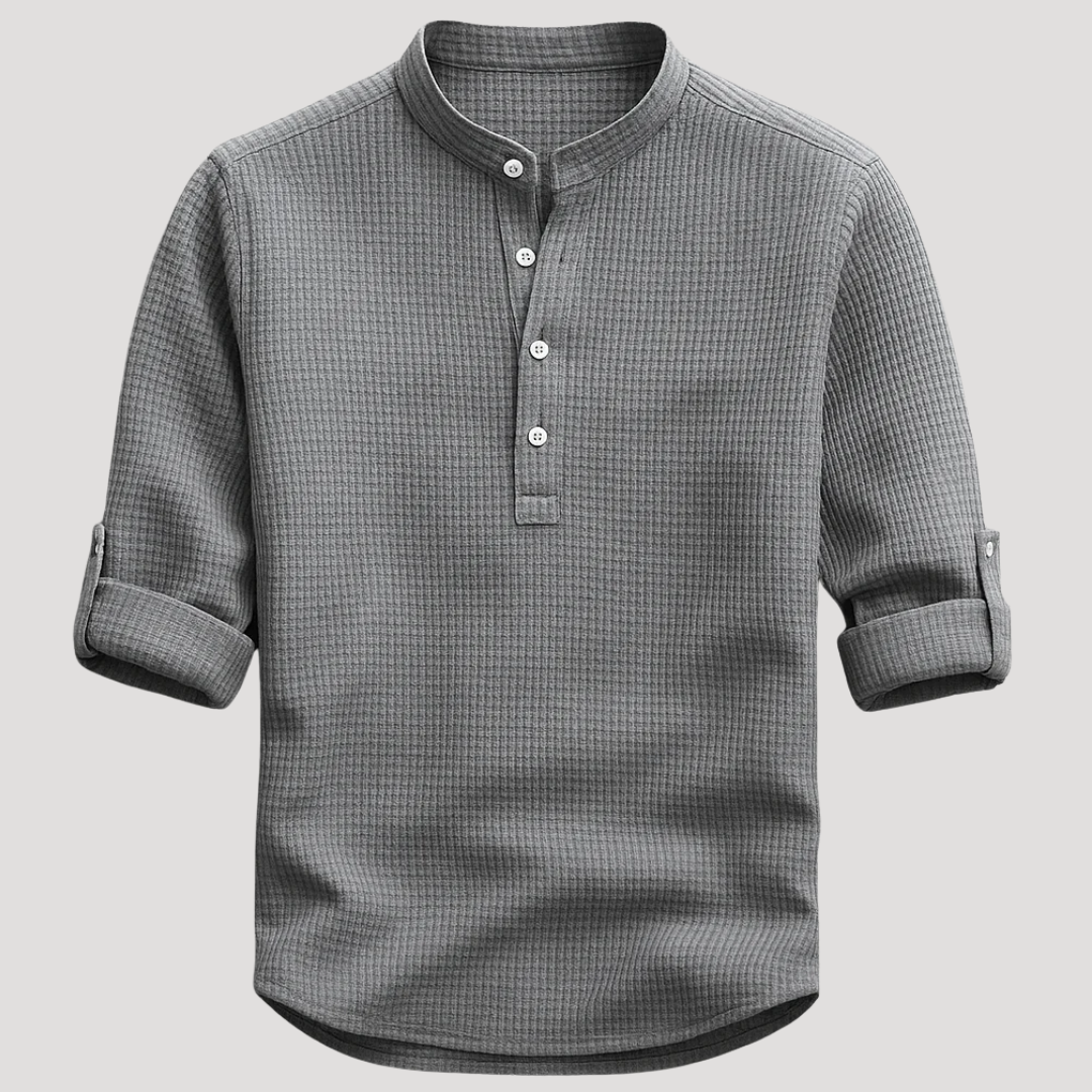 Chemise Décontractée à Col Mao pour Homme