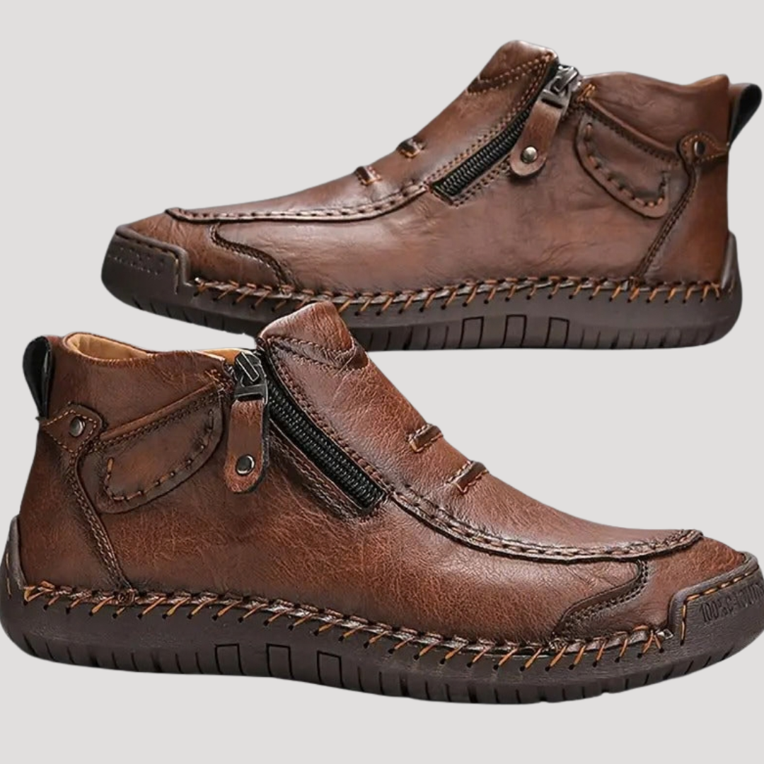 Bottines Zippées à Coutures Apparentes pour Homme