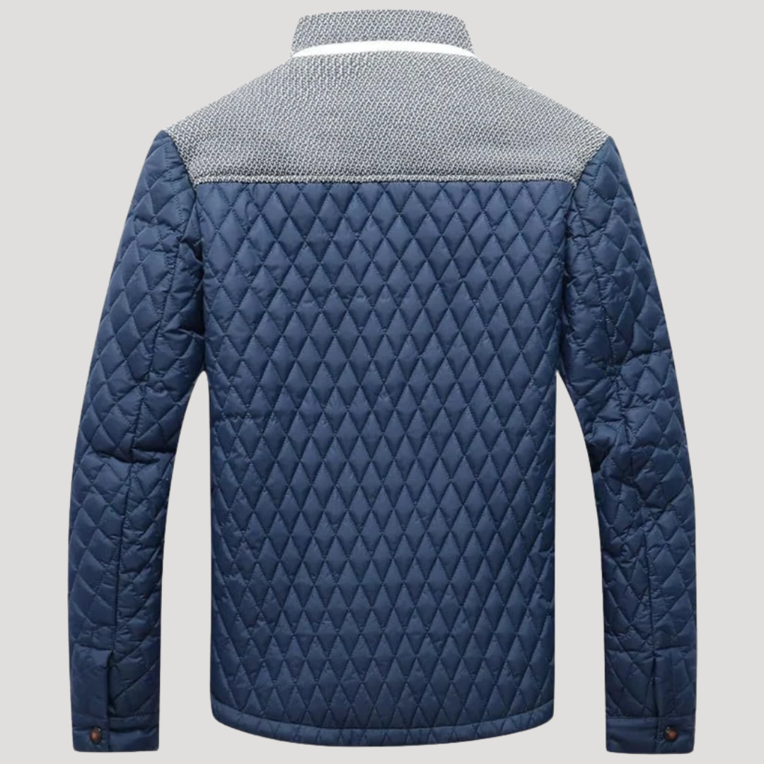 Veste Homme à Matelassage Losange et Empiècement Texturé
