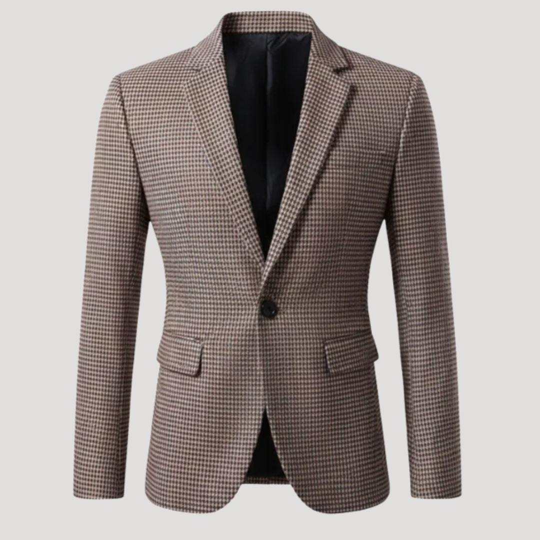 Blazer Structuré à Motif Pied-de-Poule pour Homme