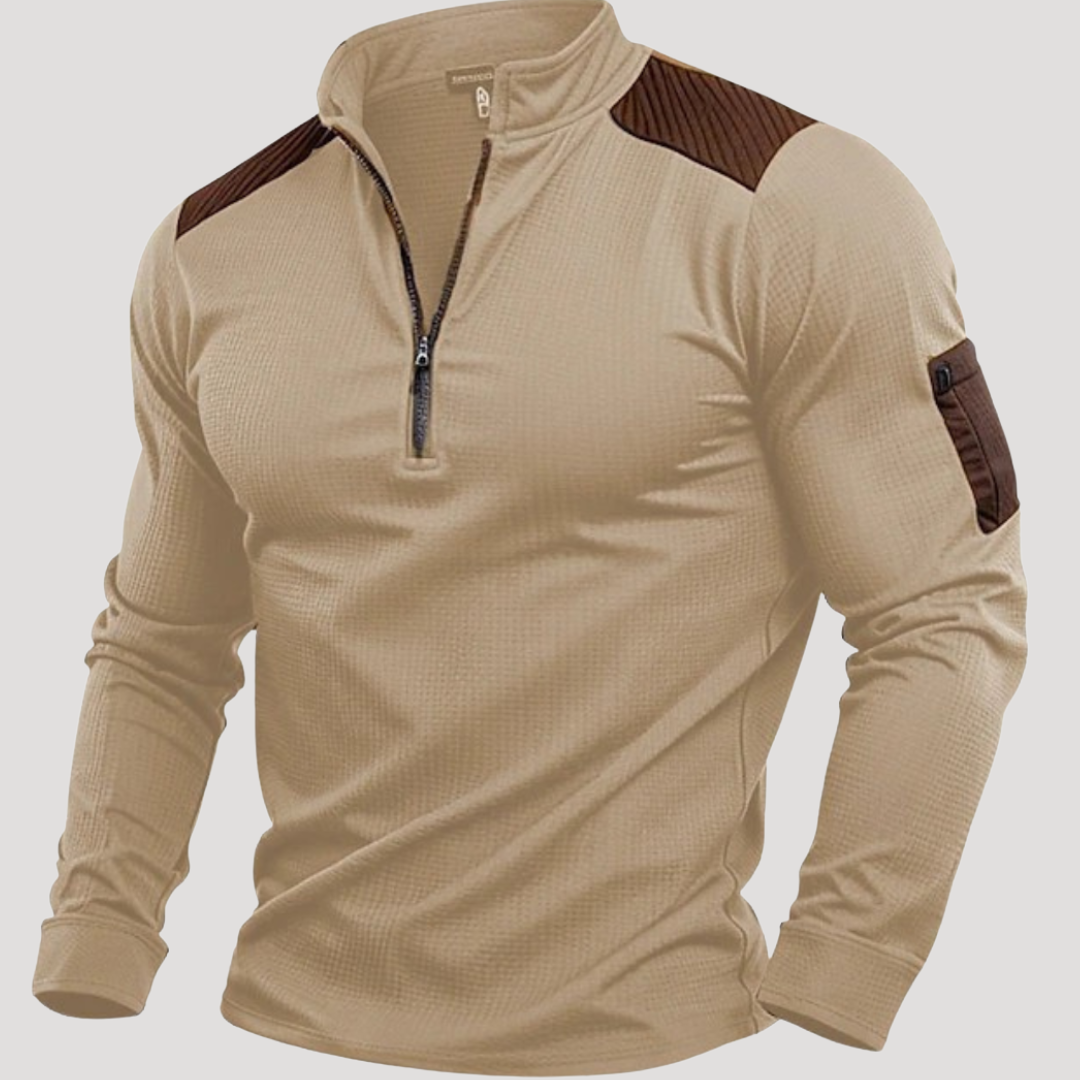 Sweat à Demi-Zip avec Poche sur Manche pour Homme