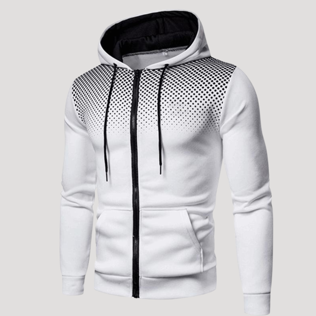 Sweat à Capuche Zippé à Empiècement Perforé pour Homme